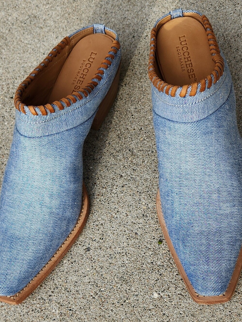 Lucchese Denim Mules - NEW - Picture 2 of 11